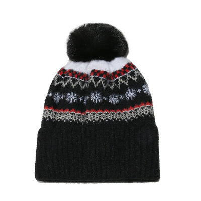 Herfst-winter wolen hoed Hugger Toque Cap Stocking Hoofd horloge Bohemeen Geometrisch gebreide vlies Verdikte