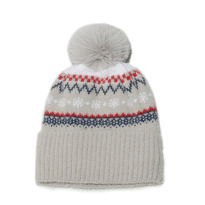 Herfst-winter wolen hoed Hugger Toque Cap Stocking Hoofd horloge Bohemeen Geometrisch gebreide vlies Verdikte