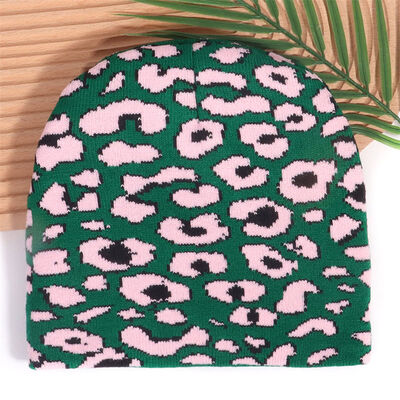 Aangepaste Logo Hoge Kwaliteit Heren Dames Acryl Winter Hoeden Cap Luipaardprint Patroon Gebreide Slouchy Mutsen