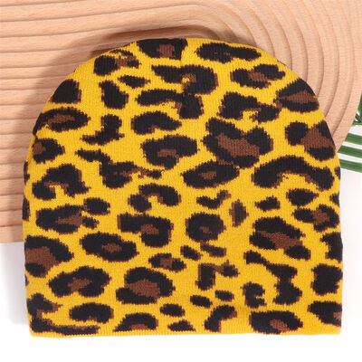 Aangepaste Logo Hoge Kwaliteit Heren Dames Acryl Winter Hoeden Cap Luipaardprint Patroon Gebreide Slouchy Mutsen