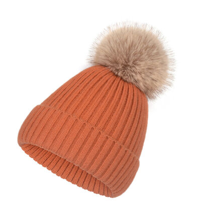 Winter warme gebreide hoed voor vrouwen casual solide gestreepte schoulies gorros Ski hoeden Kinderen Floppy bont pompom pet cap