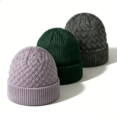 Aanpasbare kleuren Unisex gebreide bonnet met hoed voor volwassenen Omtrek voor de winterwarmte