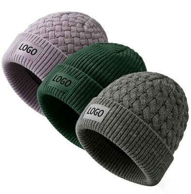 Aanpasbare kleuren Unisex gebreide bonnet met hoed voor volwassenen Omtrek voor de winterwarmte