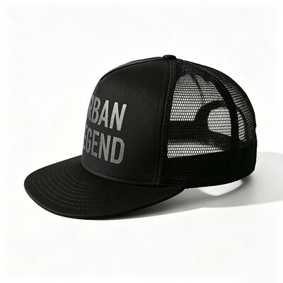 Zeefdruk Logo 5 Panel Trucker Cap Unisex Comfortabele pasvorm Ideaal voor het hele seizoen Verstelbare lichtgewicht hoofddeksels