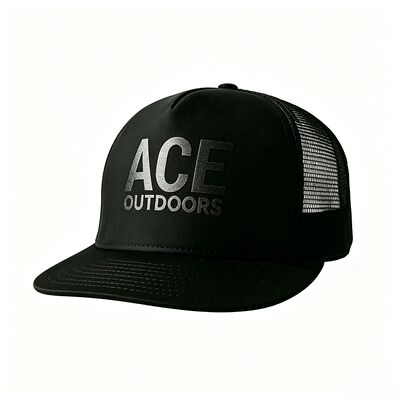 Zeefdruk Logo 5 Panel Trucker Cap Unisex Comfortabele pasvorm Ideaal voor het hele seizoen Verstelbare lichtgewicht hoofddeksels