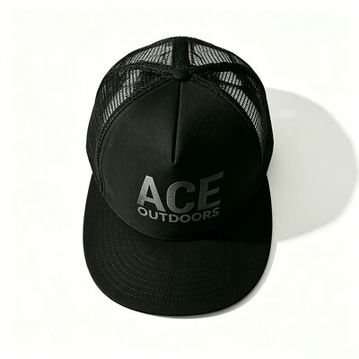 Zeefdruk Logo 5 Panel Trucker Cap Unisex Comfortabele pasvorm Ideaal voor het hele seizoen Verstelbare lichtgewicht hoofddeksels