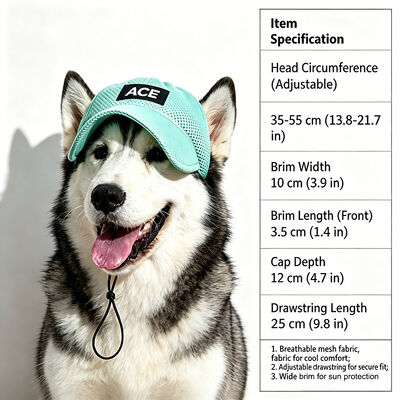 Outdoor en indoor pet hoed geschikt voor kleine honden Pakket omvat 1 x Pet hoed verstelbare riem voor veilige pasvorm