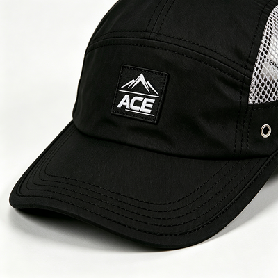Sports Mesh Sweatband 5 Panel Camper Hoed met Vlakke Rand en One Size Fits All Design