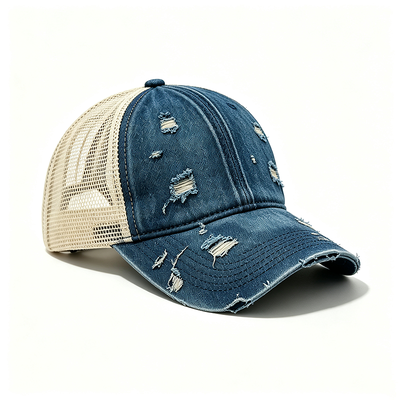 High Profile 6 Panel Trucker Cap met katoenen weefsel ideaal voor outdoor activiteiten casual mode en team branding