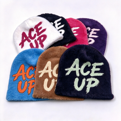 Plush Fuzzy Knit Beanie Hats Winter Acrylic Polyester Wool Merino Warm Soft Comfortable Headwear Suitable for Cold Weather