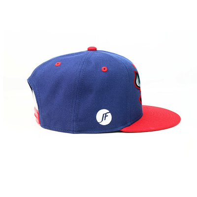 De aangepaste Zwarte 6 Comité Wol Snapback dekt 3D Rubber Gedrukt Embleem af