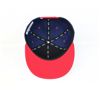 De aangepaste Zwarte 6 Comité Wol Snapback dekt 3D Rubber Gedrukt Embleem af