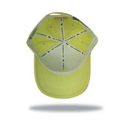 Groene polyester 6 Panel Baseball Cap Flat Visor / Cotton Golf Caps