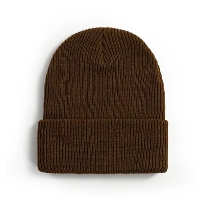 Gele Gebreide Fluorescente Beanie Bonnet Hat Cuffed Plain-Schedel