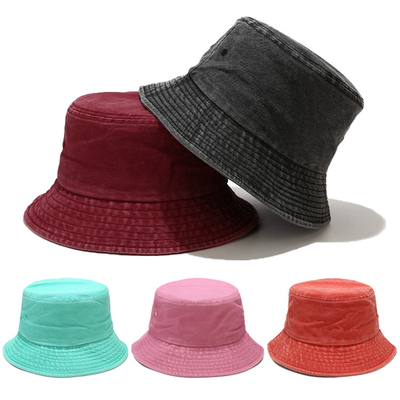 Vouwbaar Duidelijk Katoenen van Vissersbucket hat washed Denim GLB Unisex- voor Openlucht