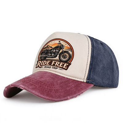 Gedistilleerde Kleurblok Dad Hat 100 Procent Katoen Twill Stof Bedrukte Grafische Handwas Aanbevolen Comfortabele Duurzame Stijlvolle Hoofddeksels
